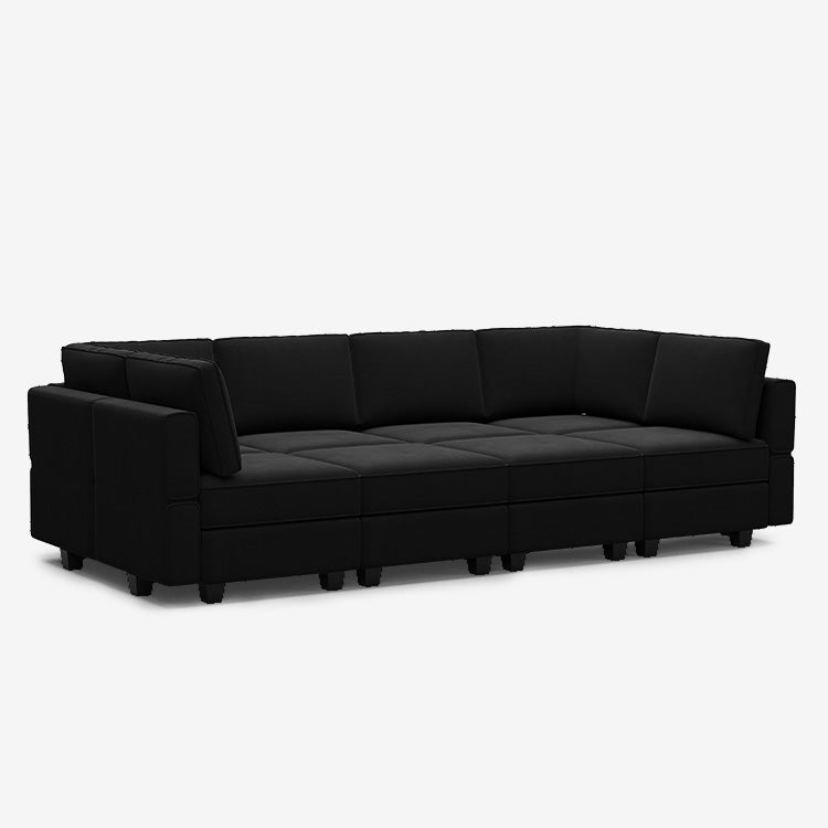 Belffin 8 Seats + 8 Sides Modular Velvet Sleeper Sofa with Storage Seat