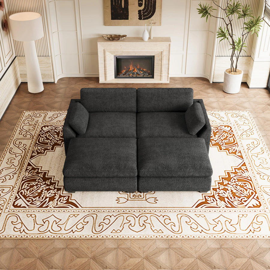 Graphite-Grey-/-Chenille-4-Seat-Pit-Sectional