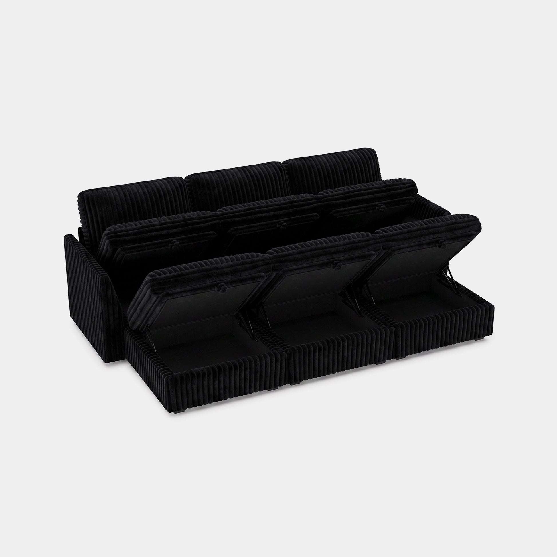 Obsidian-Black-/-Corduroy-6-Seat-Open-Pit-Sectional