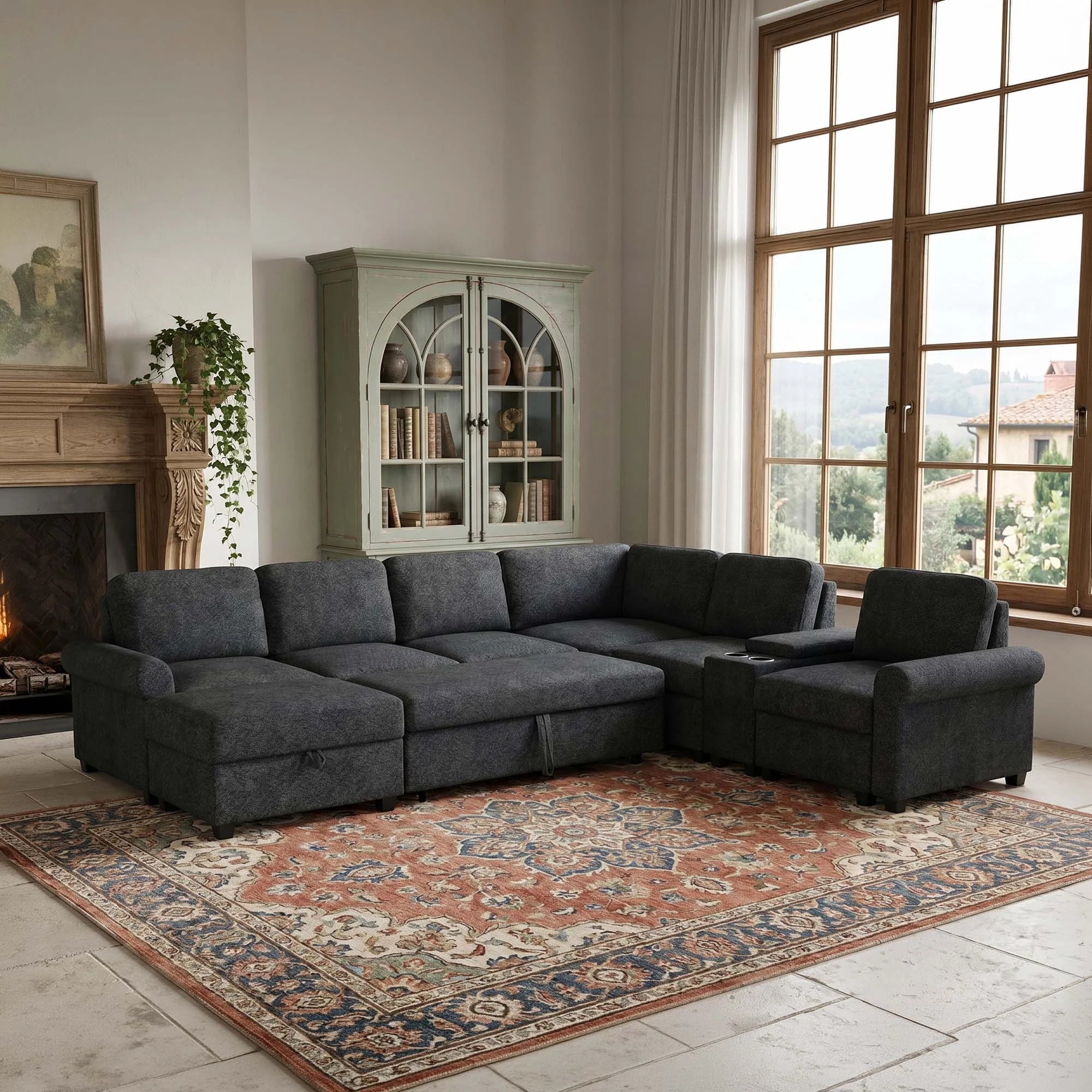 Merenia-Graphite-Grey-Modular-Pullout-Sectional-Sofa