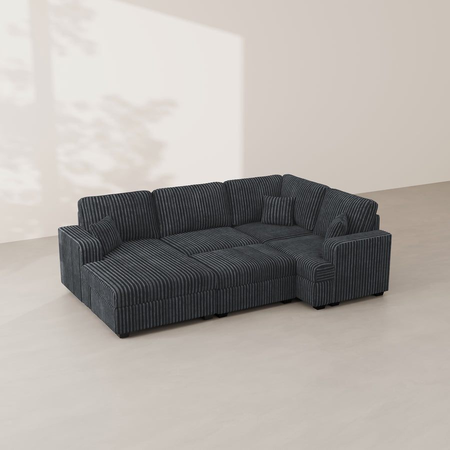Shadow-Charcoal-/-Corduroy-5-Seat-Left-Chaise-Pit-Sectional