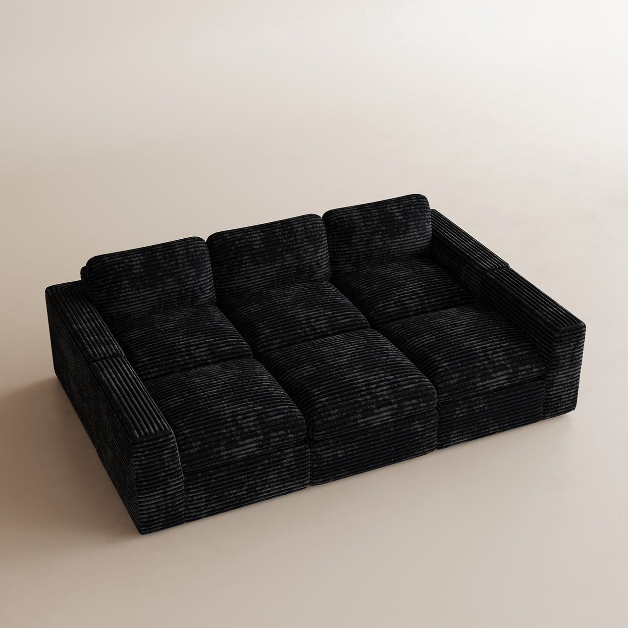 Corduroy-Piano-Black-6-Seats-Sleeper-Sectional
