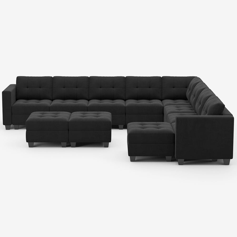 Ebony-Black-/-Velvet-11-Seat-L-Shaped-Sectional