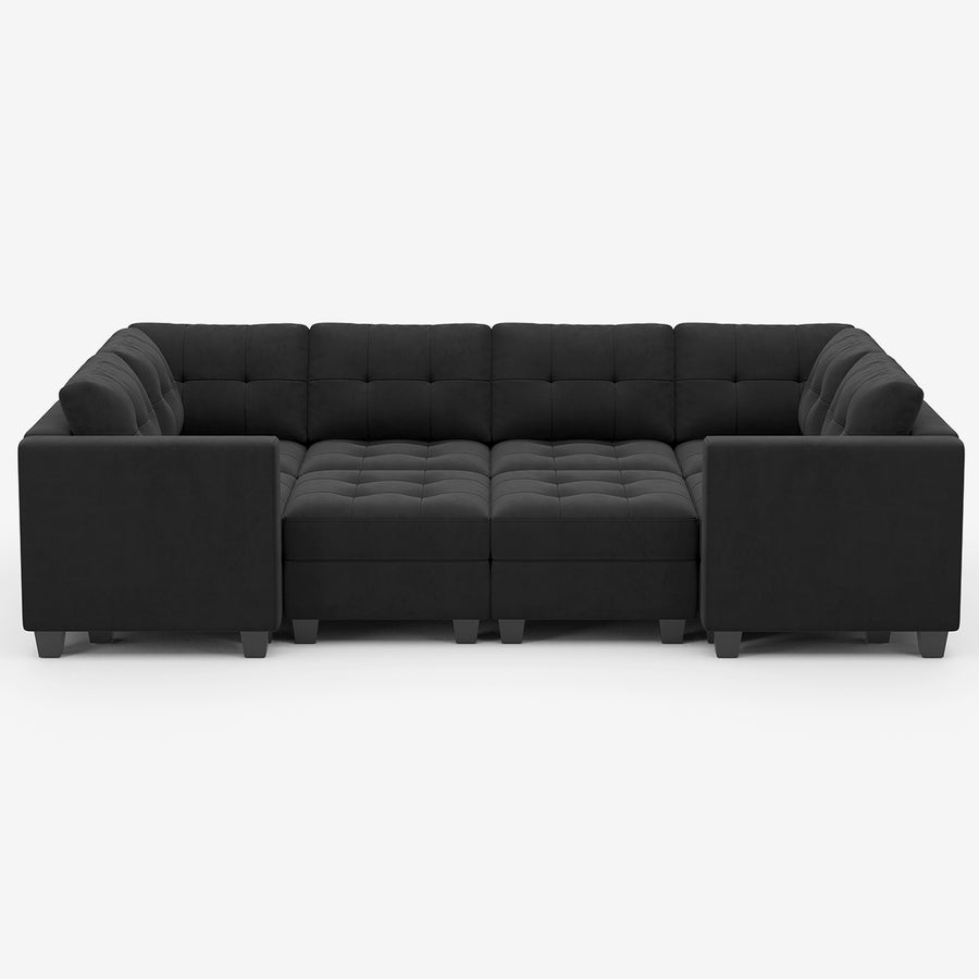 Ebony-Black-/-Velvet-8-Seat-Wraparound-Pit-Sectional