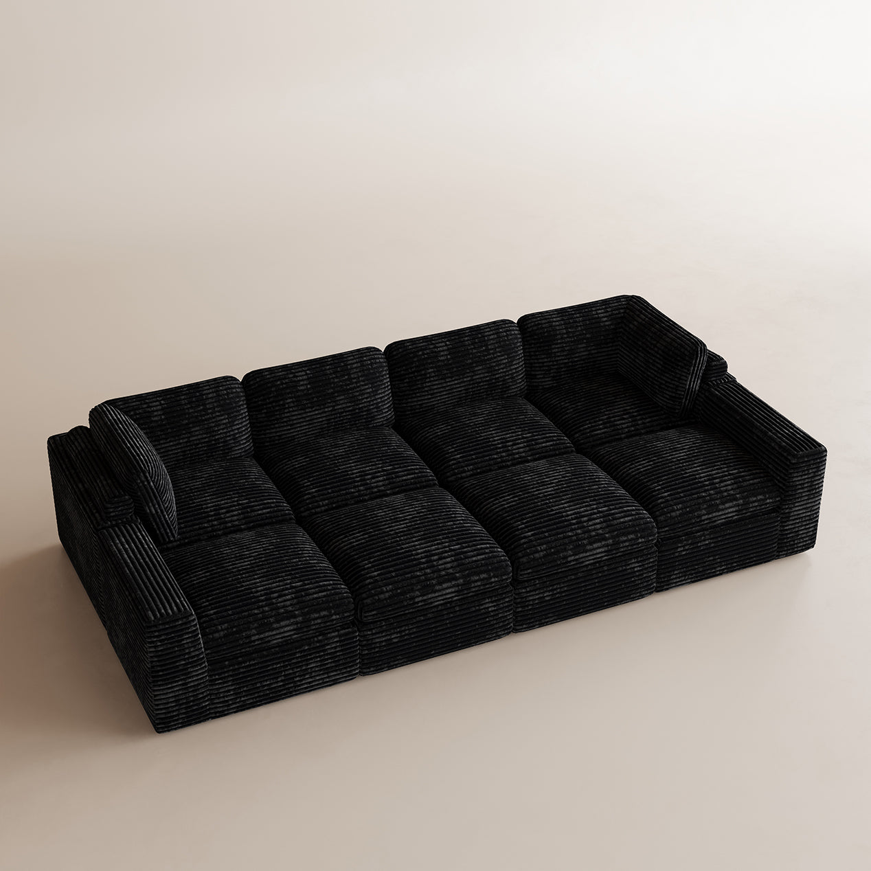 Corduroy-Piano-Black-8-Seats-Sleeper-Sectional