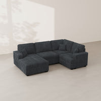 Shadow-Charcoal-/-Corduroy-4-Seat-U-Shaped-Left-Chaise-Sectional
