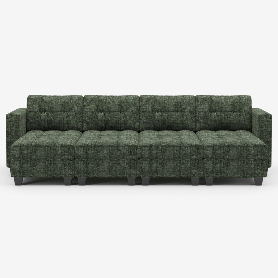 Moss-Green-/-Chenille-8-Seat-Open-Pit-Sectional