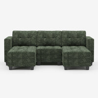 Moss-Green-/-Chenille-5-Seat-U-Shaped-Open-Sectional