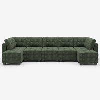Moss-Green-/-Chenille-12-Seat-Open-U-Shaped-Sectional