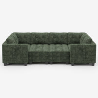 Moss-Green-/-Chenille-8-Seat-Wraparound-Pit-Sectional