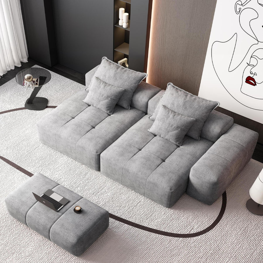 Cloud-Grey-/-Chenille-Loveseat