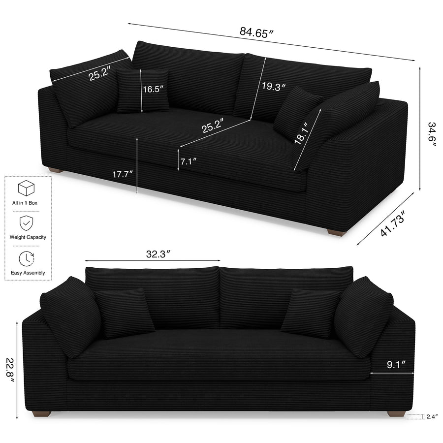 Obsidian-Black-/-Corduroy-Loveseat