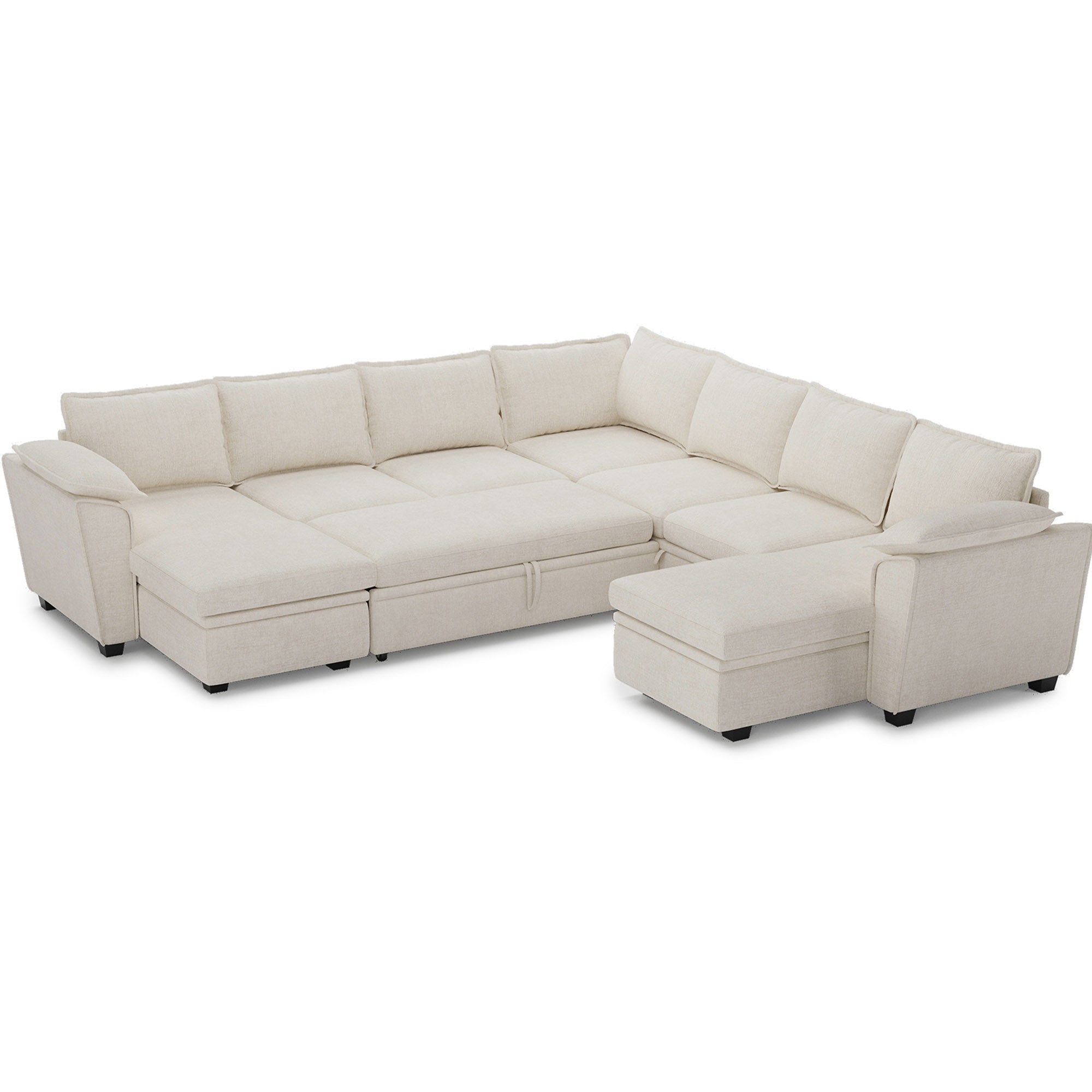 chenille-misty-white-8-Seats-Corner-Sectional