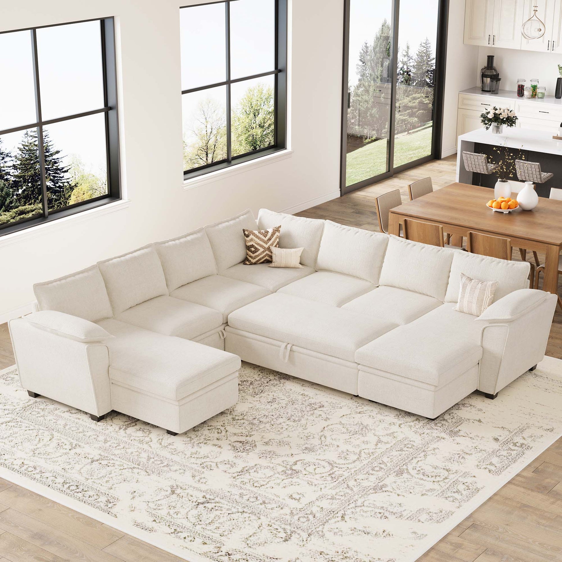 Belffin-U-Shaped-Modular-Sectional-Sofa-with-Ottoman-Cream-Fabric