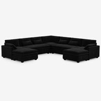 Obsidian-Black-/-Corduroy-7-Seat-U-Shaped-Double-Chaise-Sectional