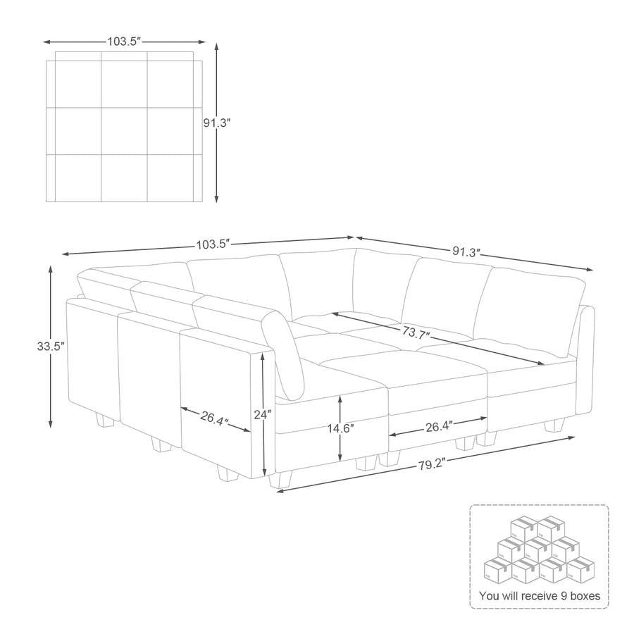 9-Seat-Pit-Sectional-dimension