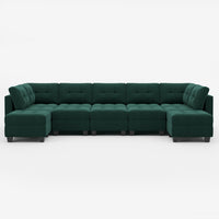 Castleton-Green-/-Velvet-12-Seat-Open-U-Shaped-Sectional