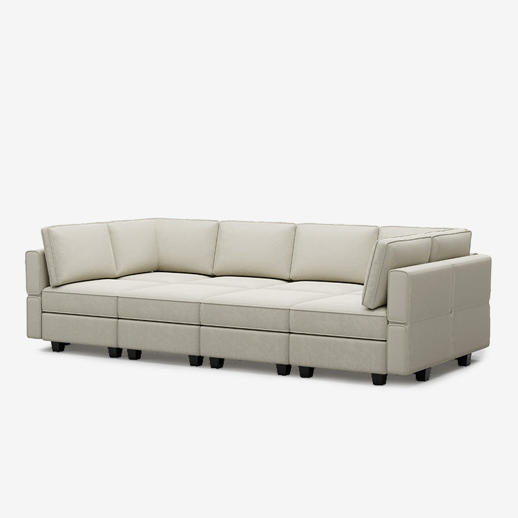 Belffin 8 Seats + 8 Sides Modular Velvet Sleeper Sofa with Storage Seat