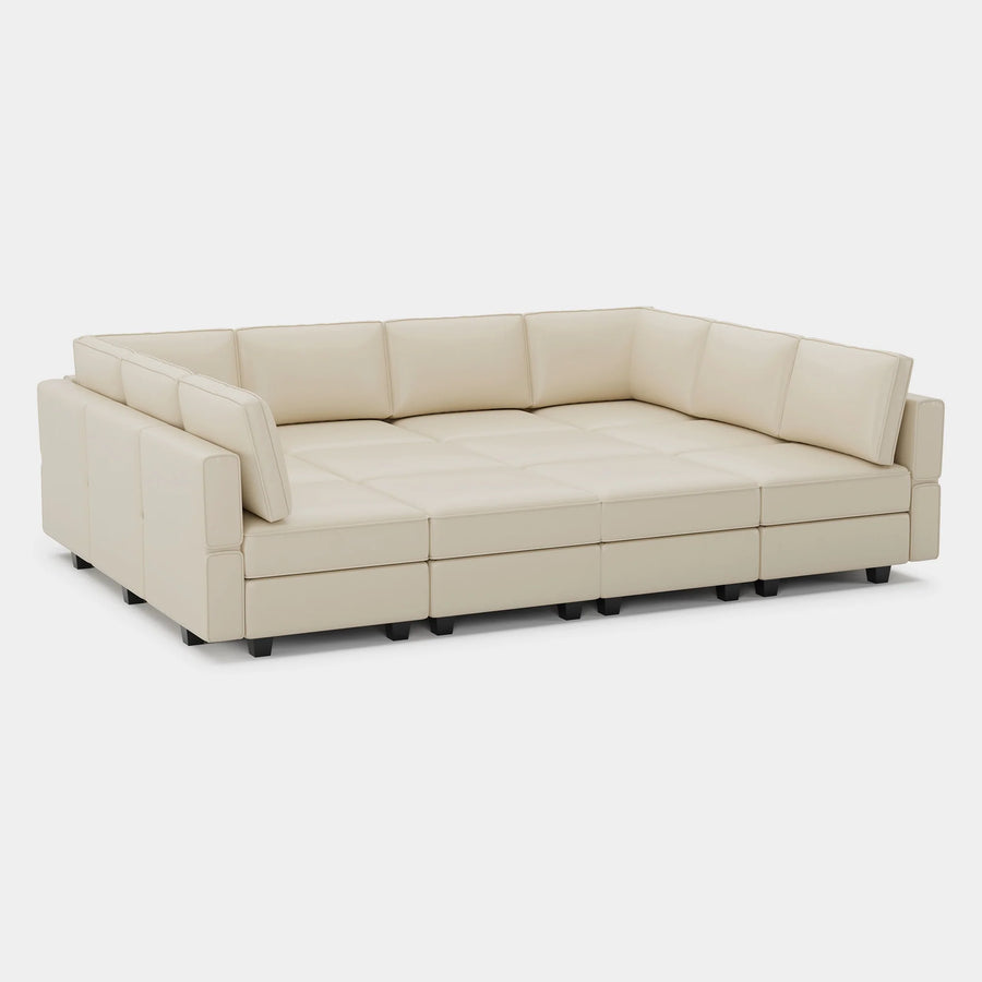 Shoji-White-/-Faux-Leather-12-Seat-Pit-Sectional