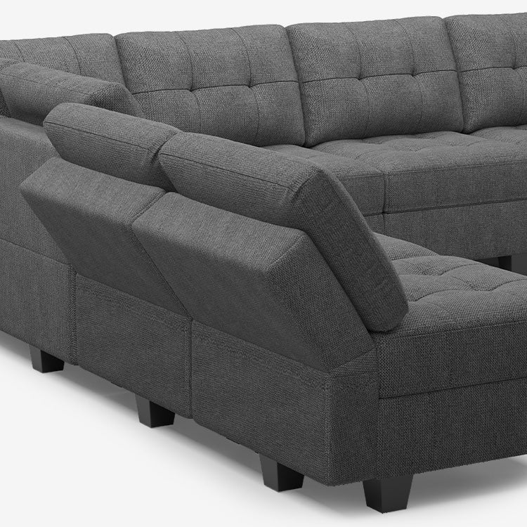 Belffin 7 Seats + 9 Sides Modular Weave Sofa with Ottoman