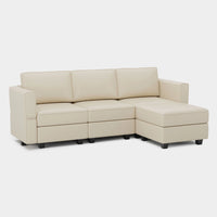 Shoji-White-/-Faux-Leather-4-Seat-L-Shaped-Sectional