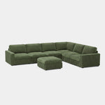 Olivewood-Green-/-Corduroy-7-Seat-U-Shaped-Sectional