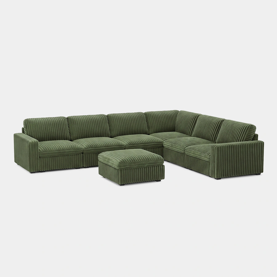 Olivewood-Green-/-Corduroy-7-Seat-U-Shaped-Sectional