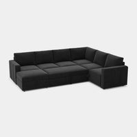 Ebony-Black-/-Velvet-7-Seat-U-Shaped-Pullout-Sectional