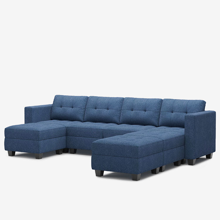 Belffin 7 Seats + 6 Sides Modular Weave Sofa with Storage Seat