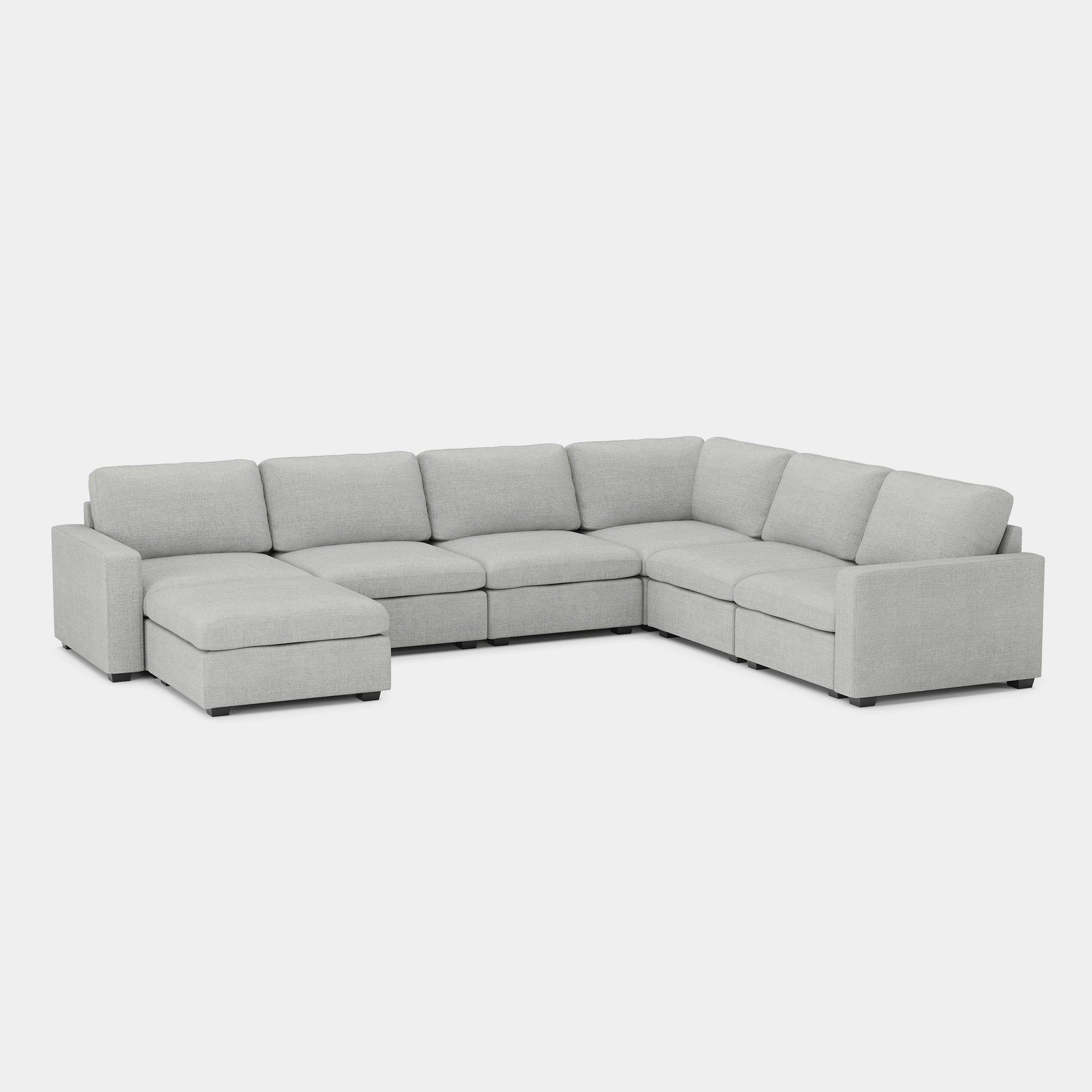 Cloud-Gray-/-Chenille-7-Seat-U-Shaped-Sectional