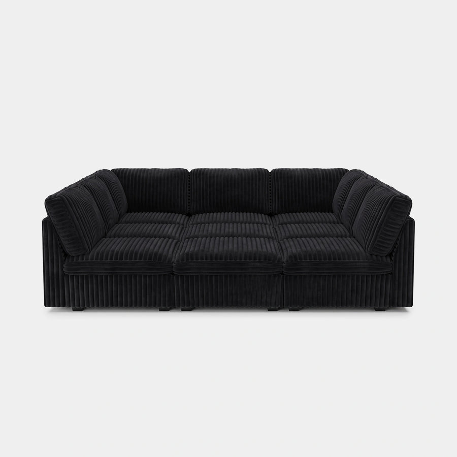 Onyx-Black-/-Corduroy-9-Seat-Pit-Sectional