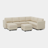 Shoji-White-/-Faux-Leather-8-Seat-U-Shaped-Sectional