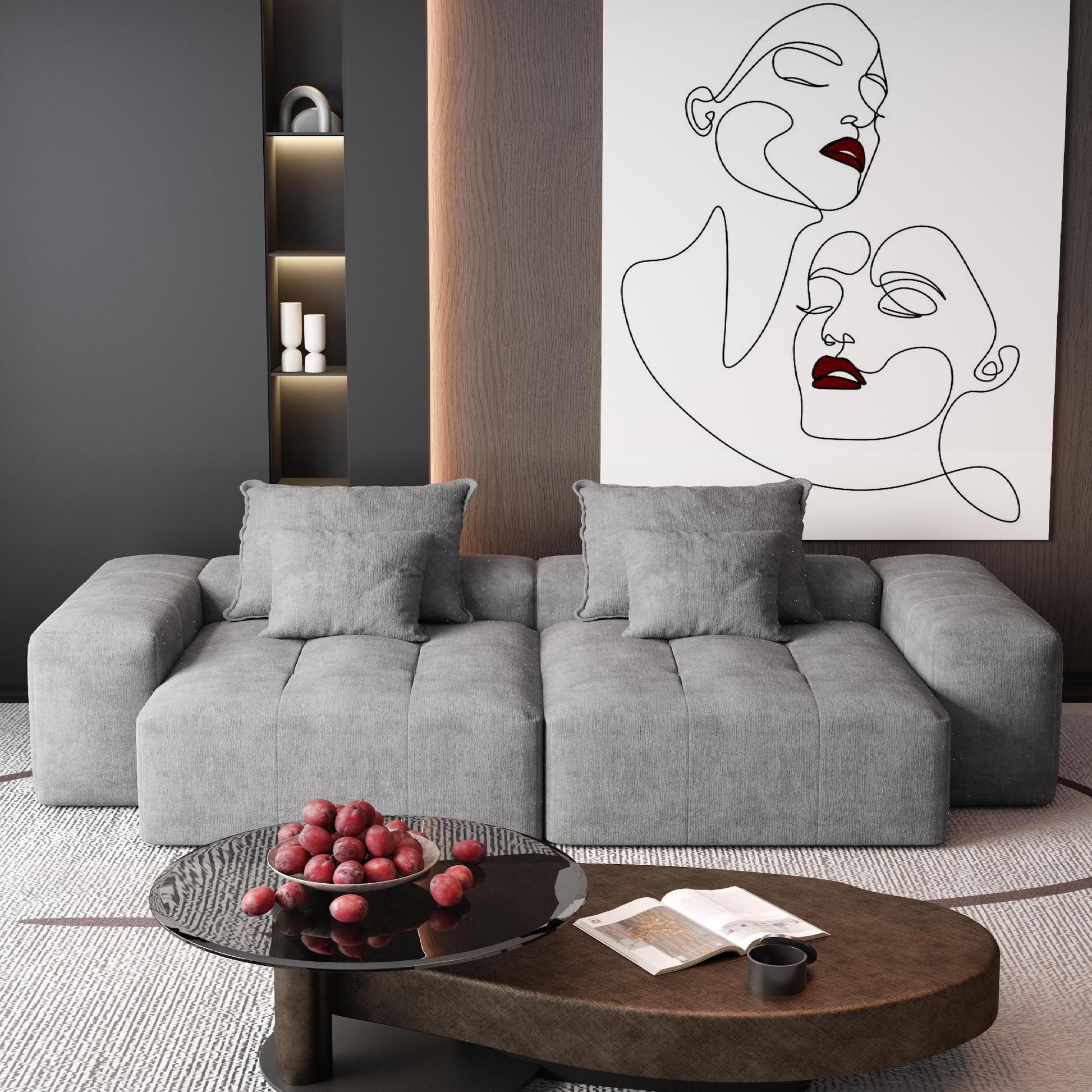 Chenille-Cloud-Grey-Loveseat