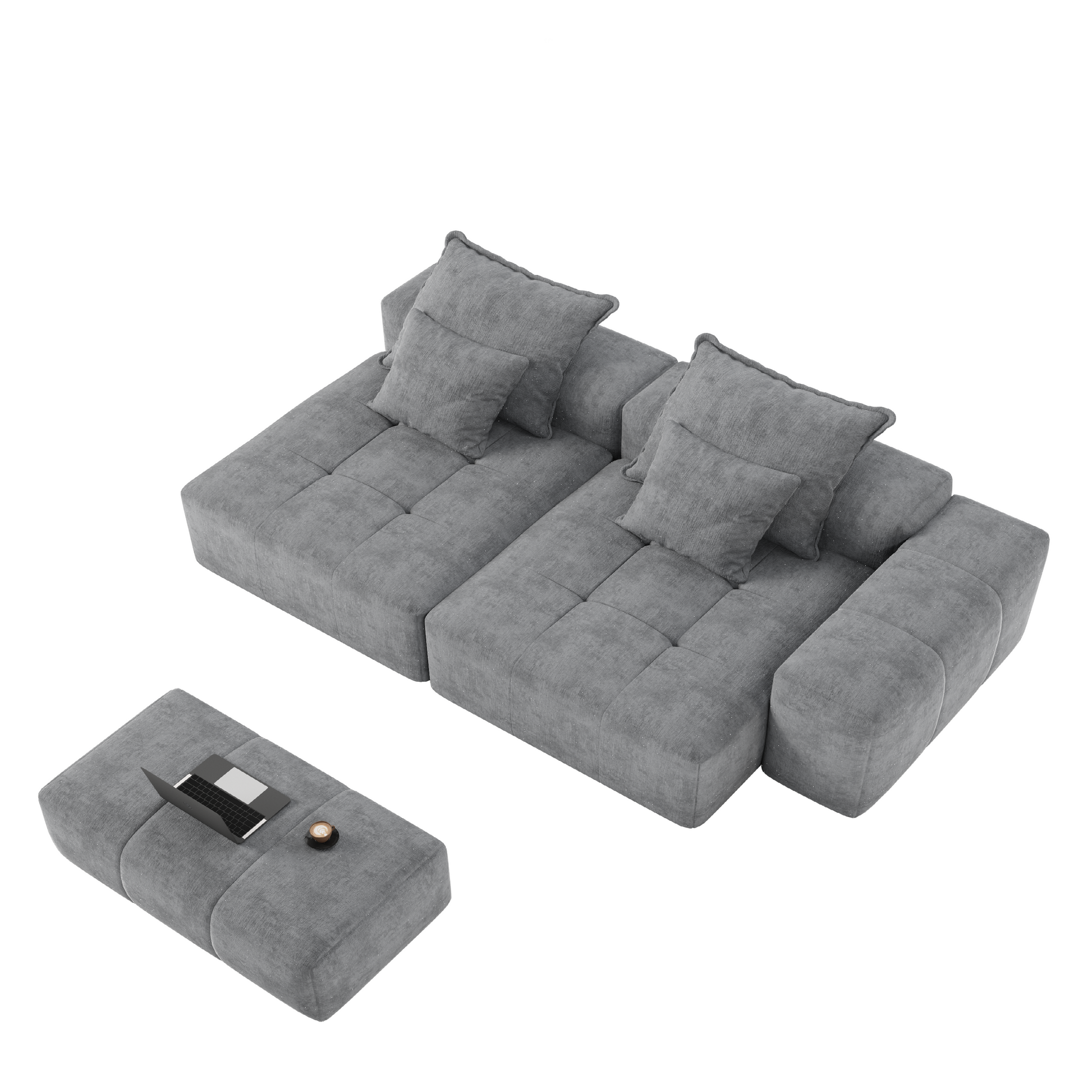 Chenille-Cloud-Grey-Loveseat
