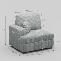 Frosted-Grey-/-Corduroy-Module-Left-Seat-dimension