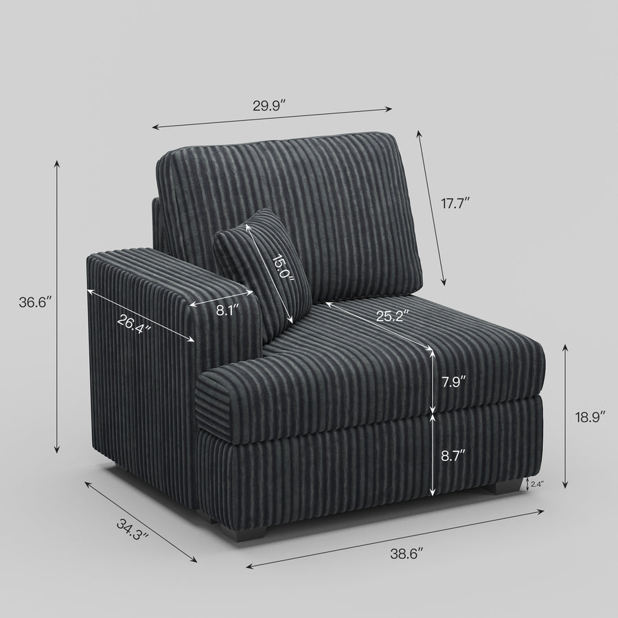 Shadow-Charcoal-/-Corduroy-Module-Left-Seat-dimension