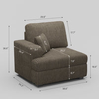 Mink-Brown-/-Corduroy-Module-Left-Seat-dimension
