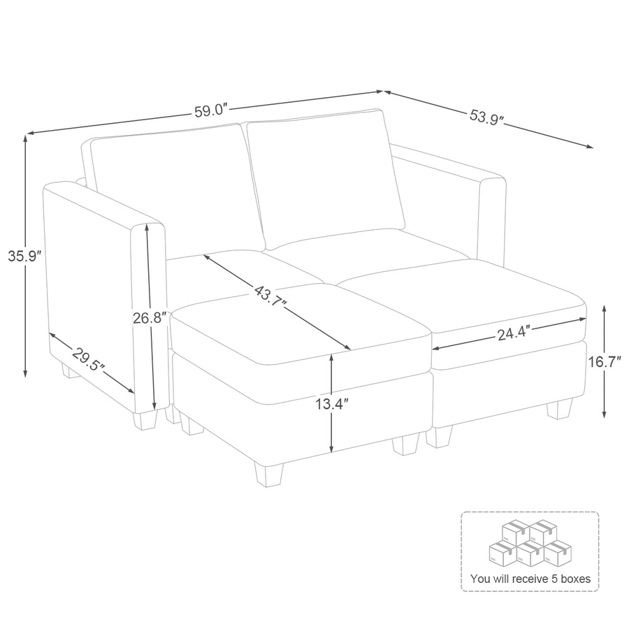 4-Seat-Pit-Sectional-dimension