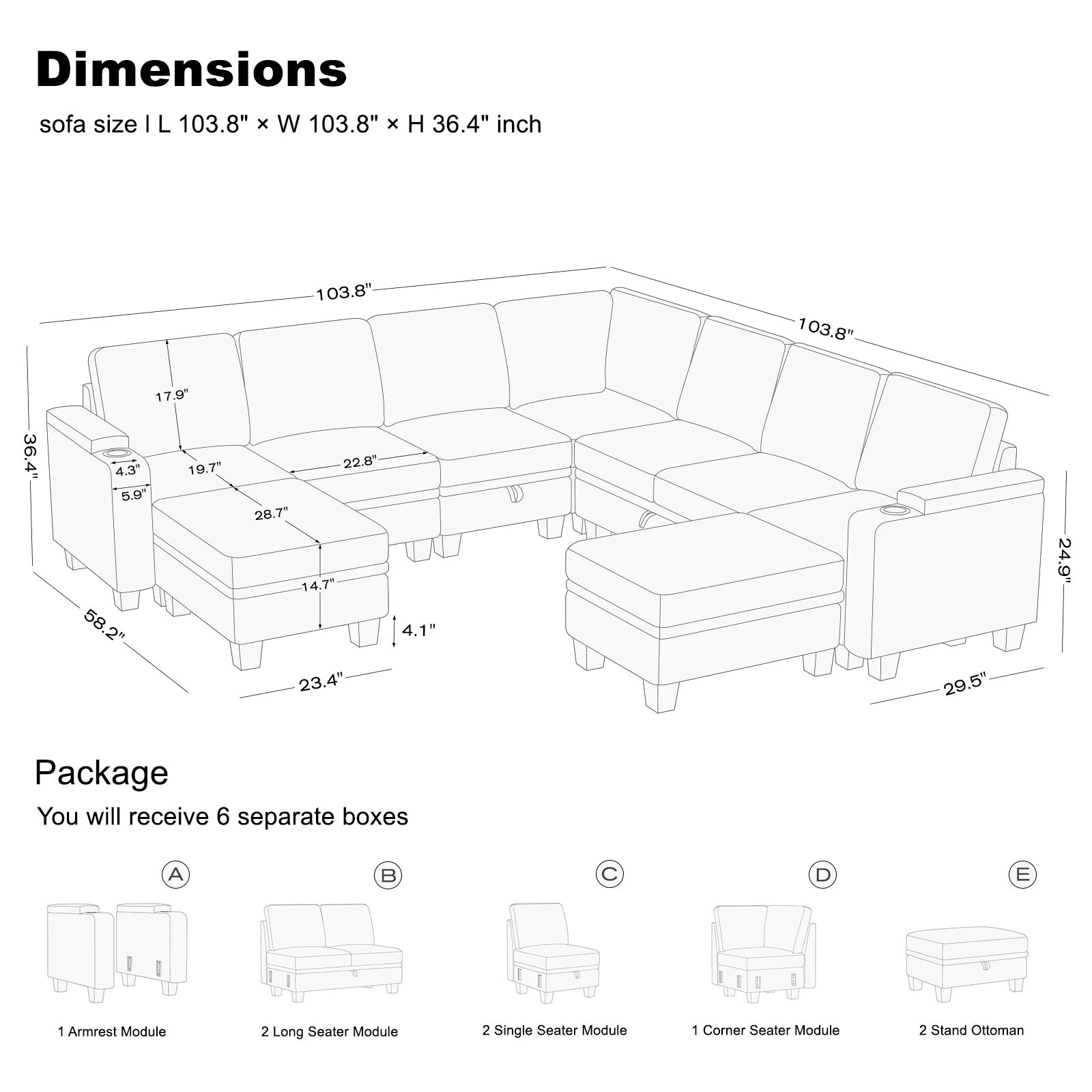 a+2b+2c+d+2e-dimension
