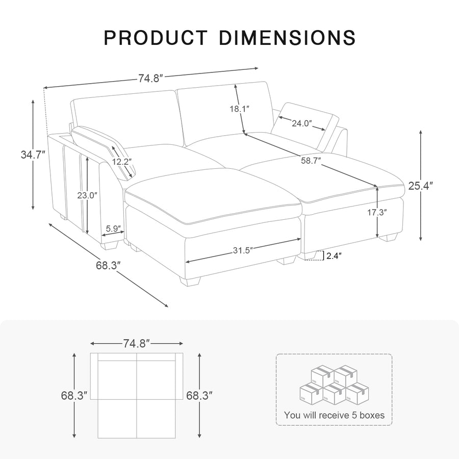 4-Seat-Pit-Sectional-dimension