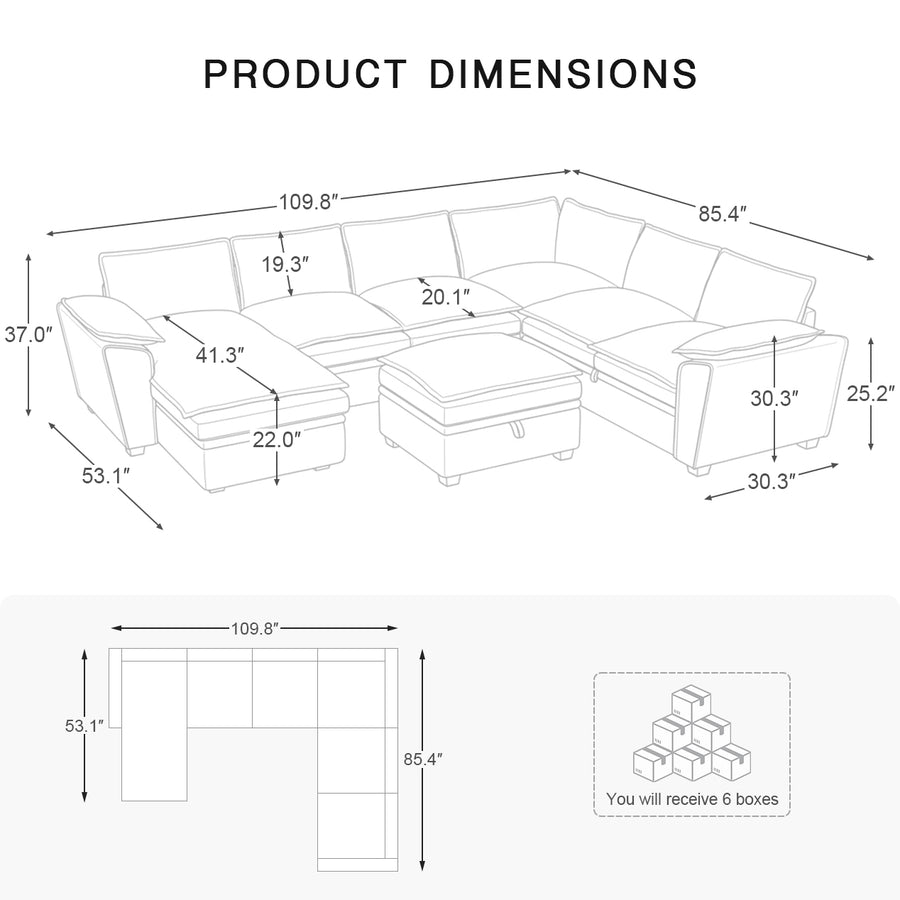 7-Seat-U-Shaped-Sectional-with-Reversible-Chaise-dimension