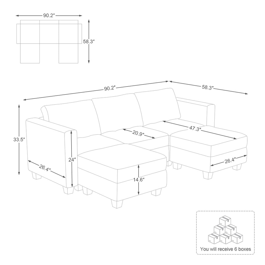 5-Seat-U-Shaped-Open-Sectional-dimension