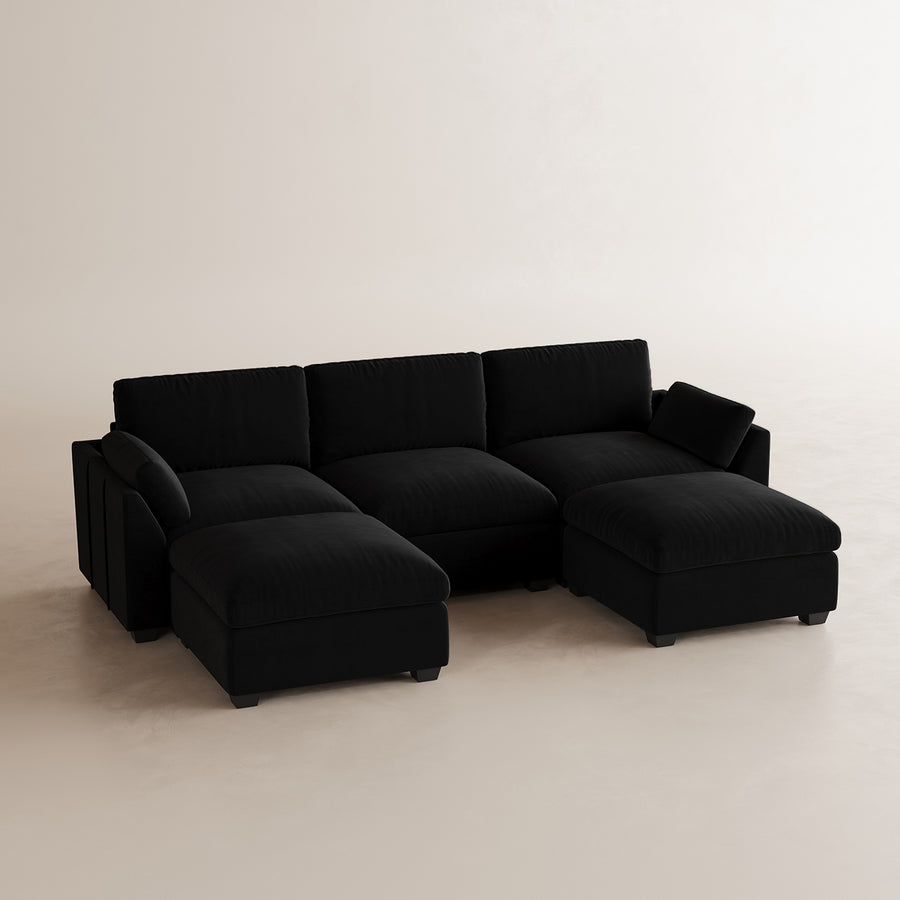Midnight-Black-/-Velvet-5-Seat-U-Shaped-Open-Sectional