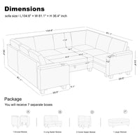 9-Seat-U-Shaped-Pit-Sectional-dimension