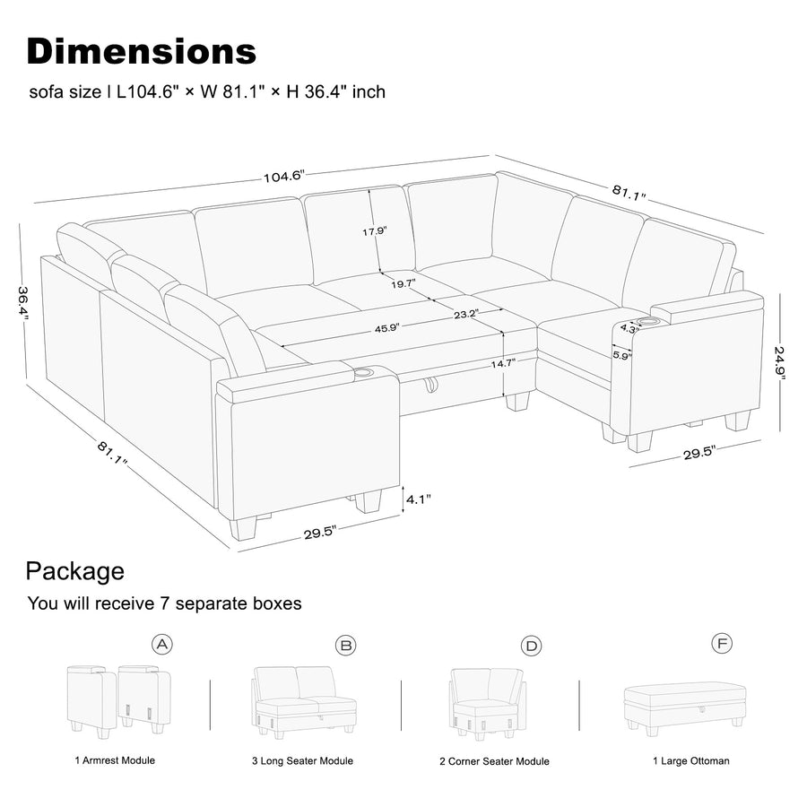 9-Seat-U-Shaped-Pit-Sectional-dimension