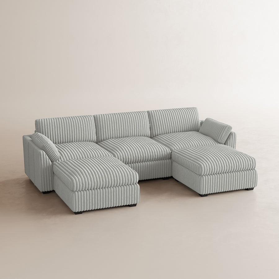 Cloud-Gray-/-Corduroy-5-Seat-U-Shaped-Open-Sectional