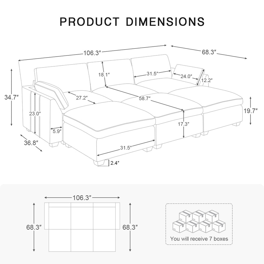 6-Seat-Open-Pit-Sectional-dimension