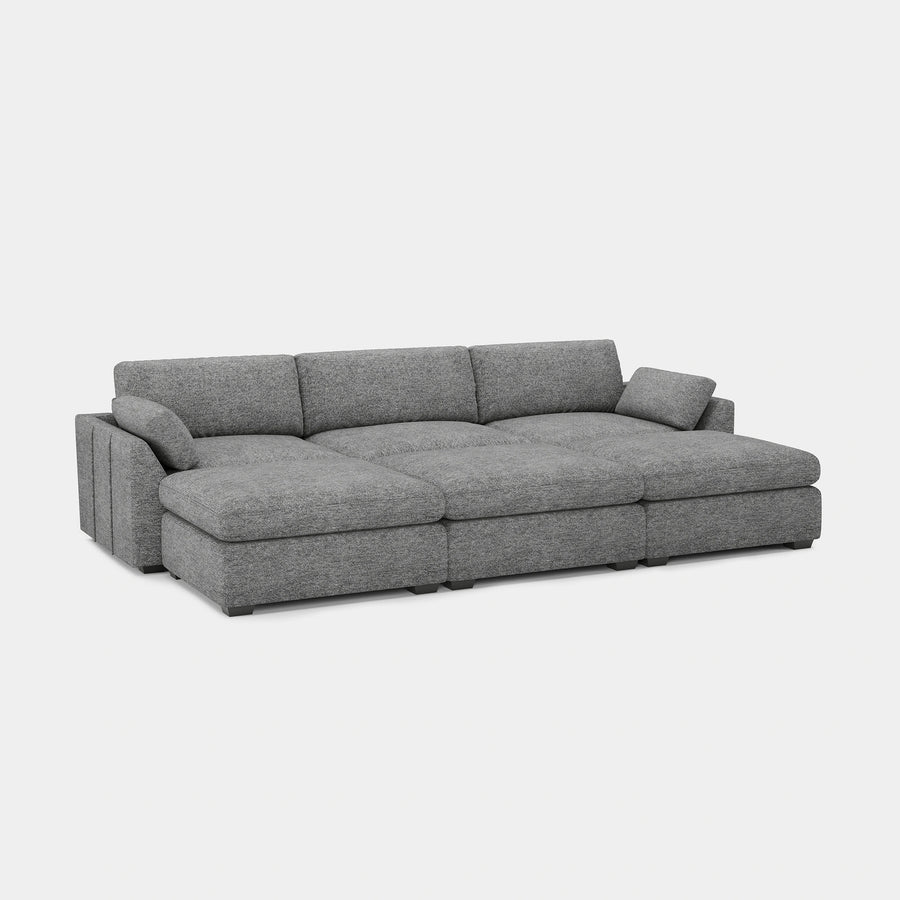 Silver-Grey-/-Chenille-6-Seat-Open-Pit-Sectional