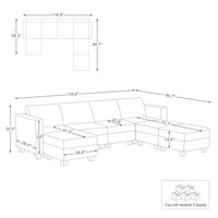 7-Seat-U-Shaped-Open-Sectional-dimension