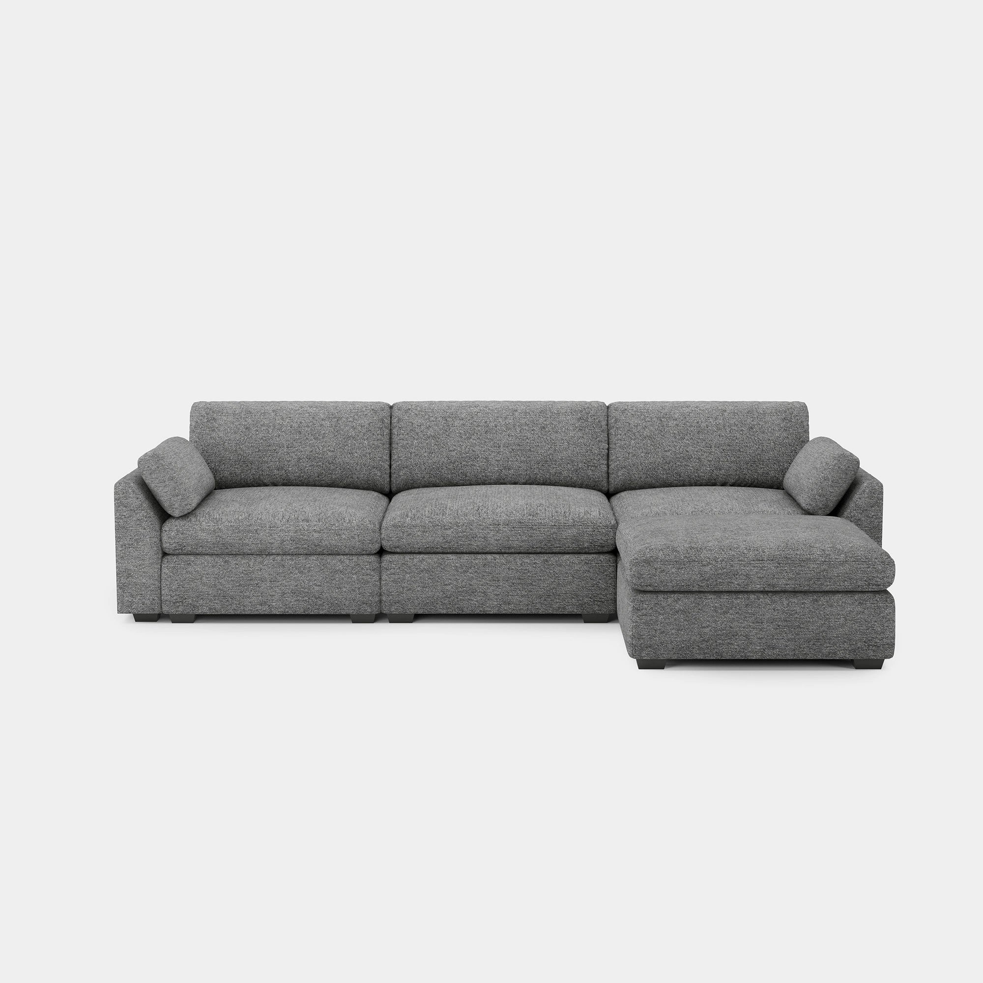 Silver-Grey-/-Chenille-4-Seat-L-Shaped-Sectional